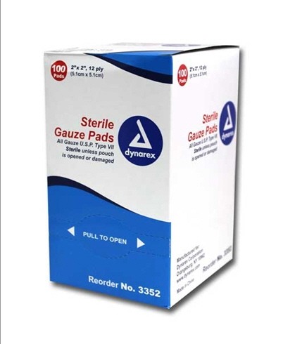 Sterile Gauze Pads 2” x 2” – 100/Box