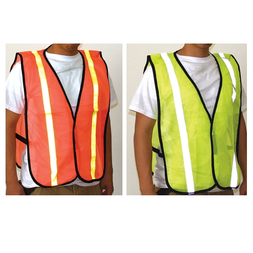 Yellow Mesh Safety Vest w/ Reflective Stripes – One Size Fits All