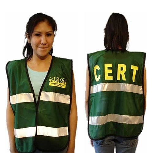 C.E.R.T Green Mesh Safety Vest w/ Reflective Stripes w/logo