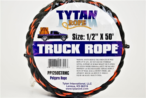 Black & Orange Rope ½ X 50'