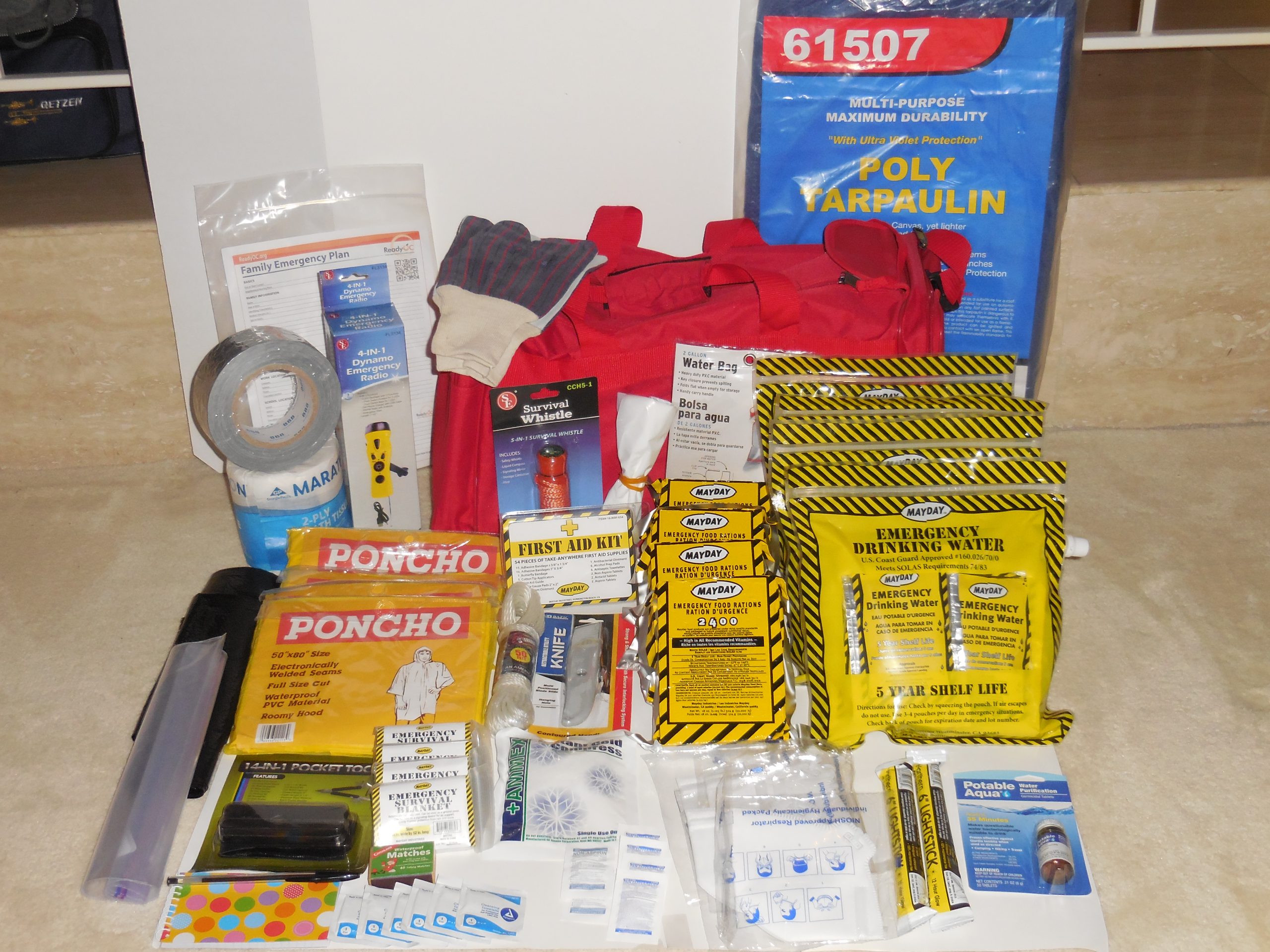Be Ready Grab & GO/ Shelter in Place -4 Person