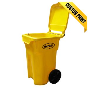 65 Gal Container on Wheels - Color Yellow w/Outside Lock